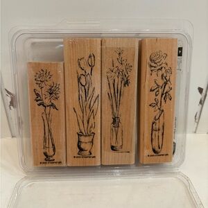 Stampin Up! ‘Simple Florals’ Wood Stamp Set of 4